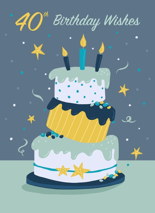 40th Birthday Quirky Modern Cake