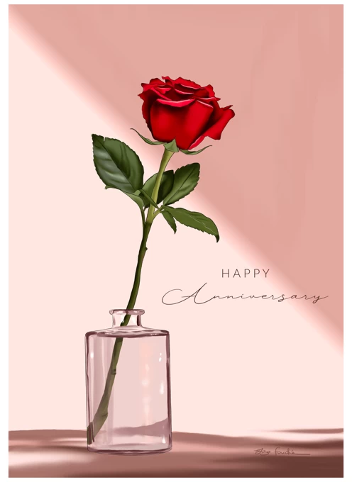 Happy Anniversary Single Rose