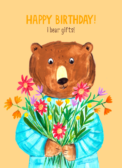 Birthday Bear Flowers - "I Bear Gifts!"