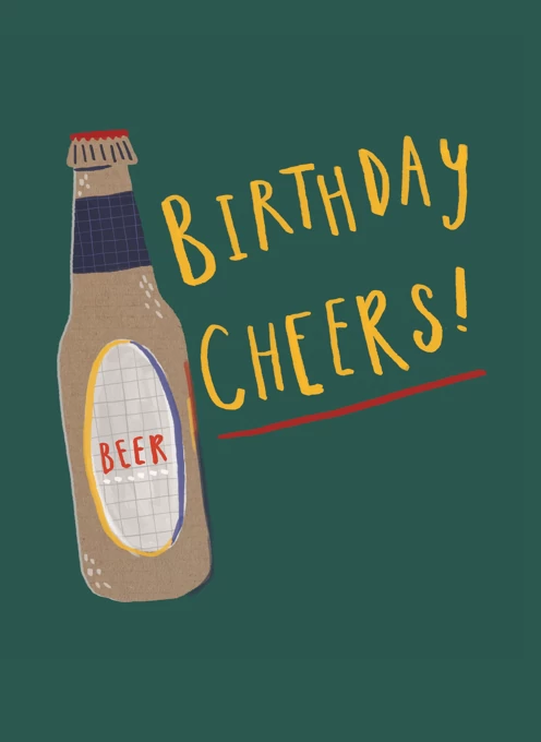 Birthday Cheers Beer on Craft Card