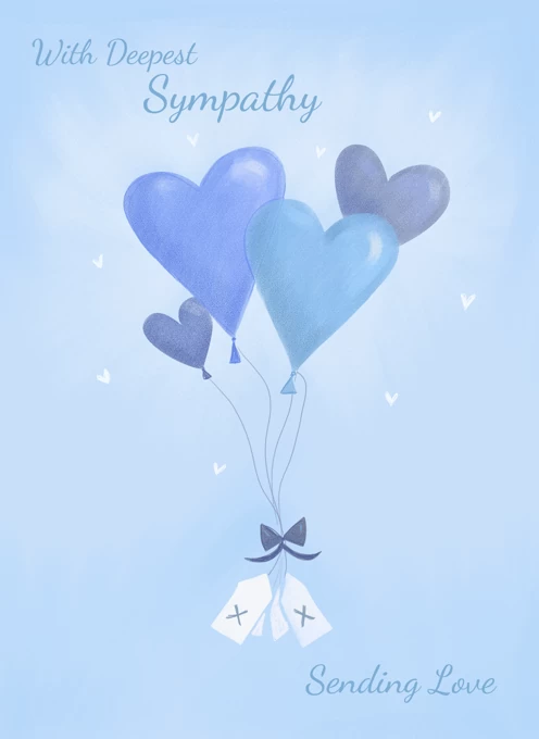 Sympathy Blue Heart Balloons