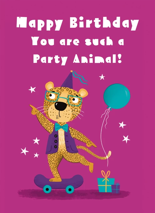 Happy Birthday Party Animal by Hannah Jayne Lewin Illustration | Cardly