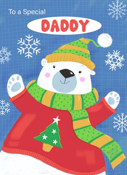 Special Daddy Christmas Cute Polar Bear