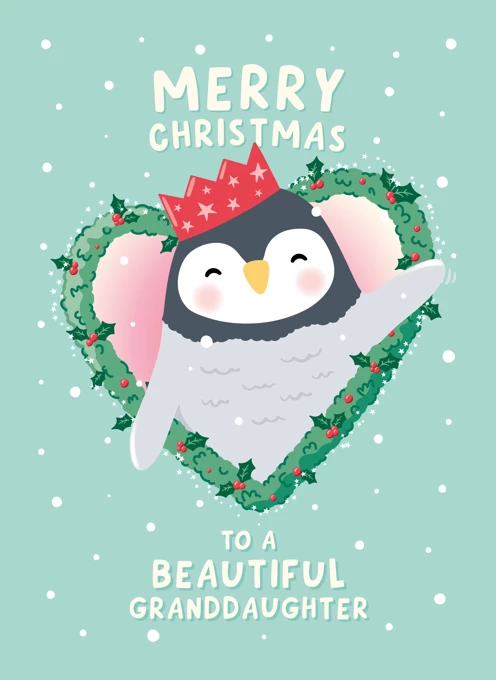 Penguin Christmas Card Granddaughter