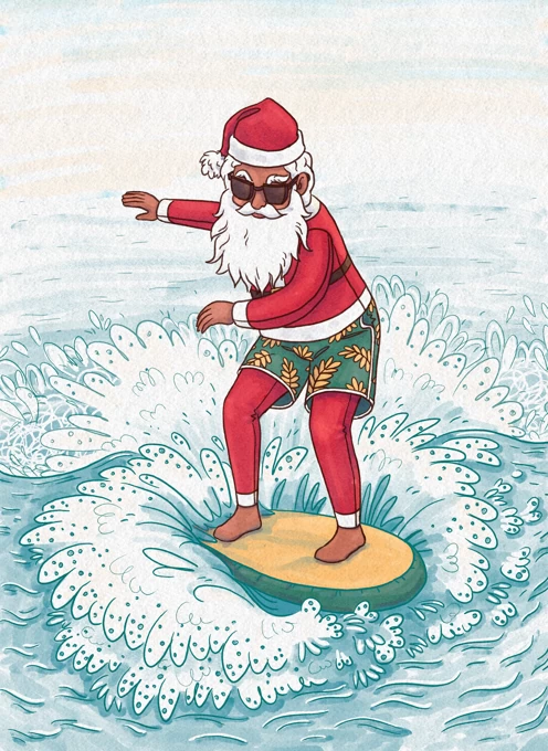 Santa Surfer