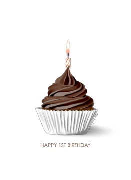 First Birthday Chocolate Cupcake