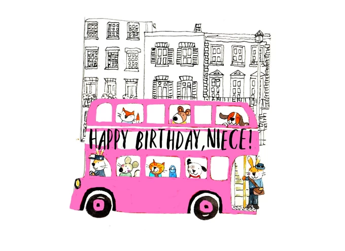 Pink Bus Birthday Niece