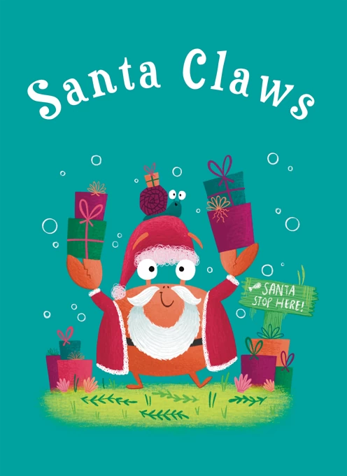 Santa Claws Crab Christmas Card
