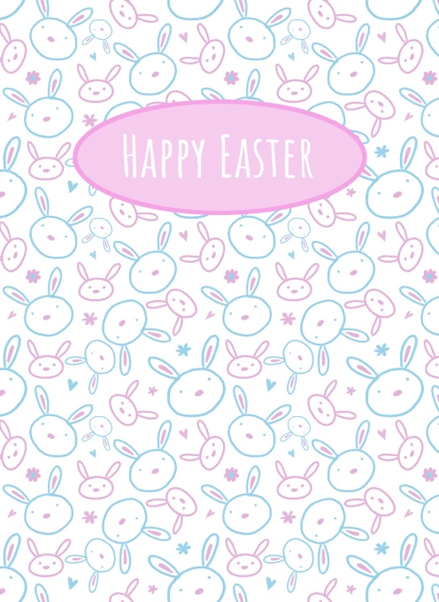 Happy Easter Bunny Face Pattern