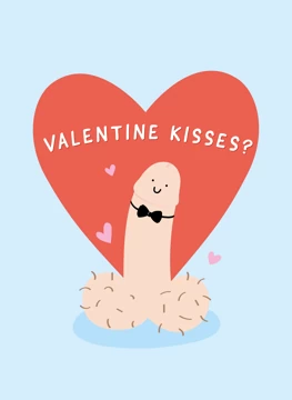 Valentine Kisses Cheeky Willy Card