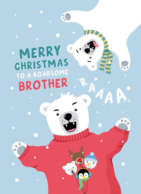 Polar Bear Christmas Card Brother