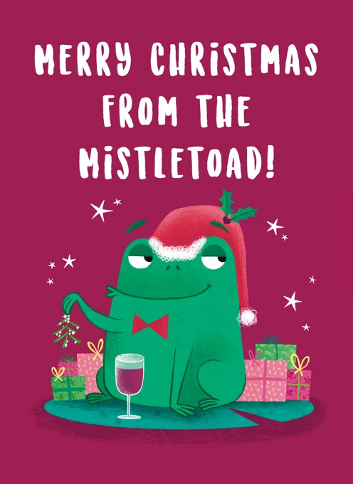 Funny Toad Christmas Card