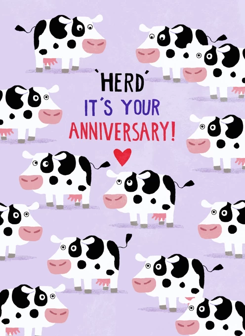 'Herd' It's Your Anniversary! Cows Design