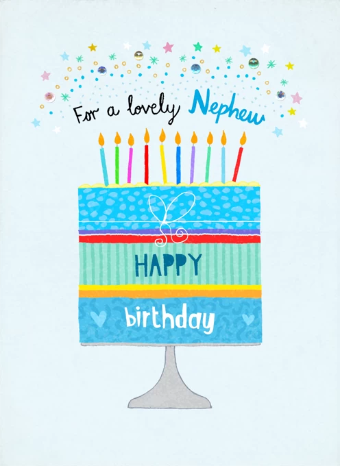 Nephew Birthday Cake Card