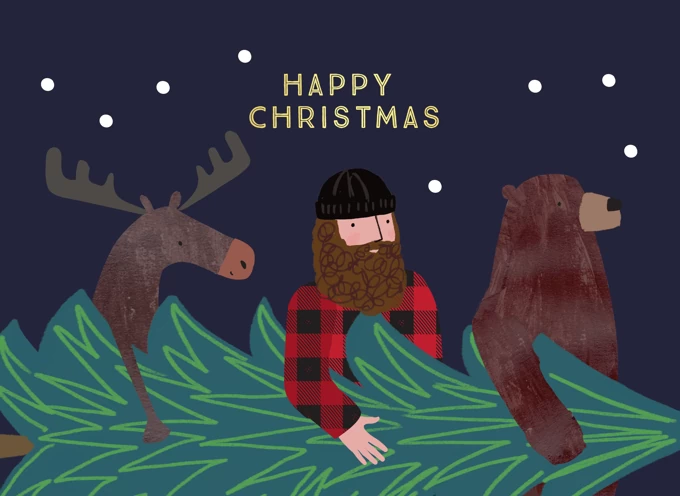 Lumberjack Christmas Card