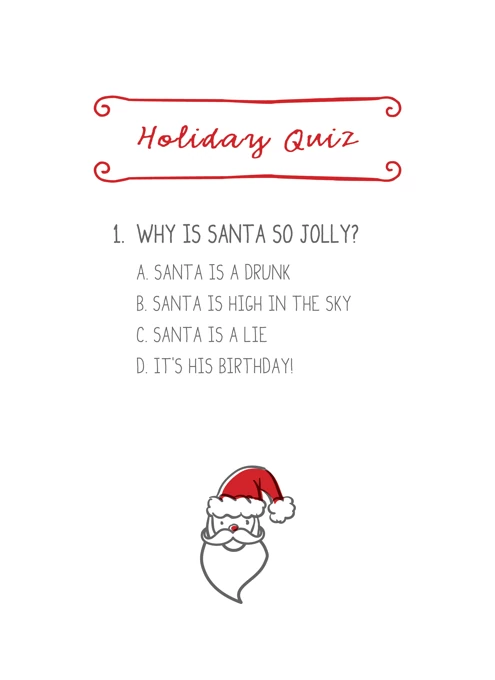 Holiday Quiz Santa