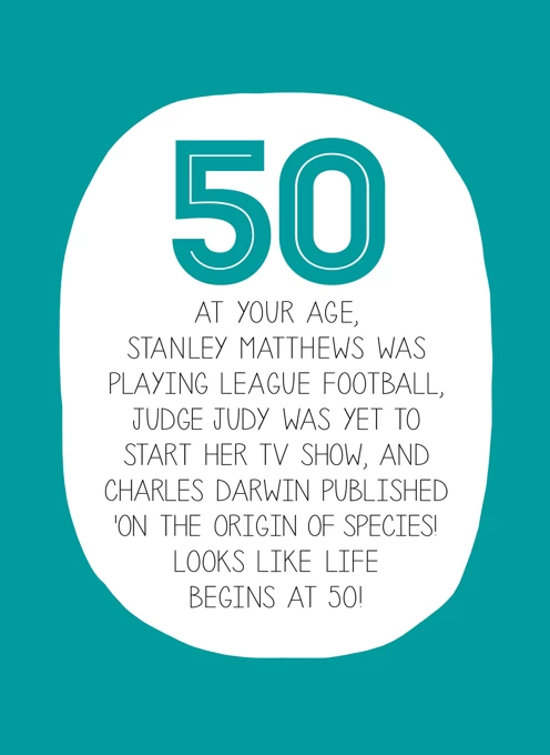 50th Birthday Card - At Your Age