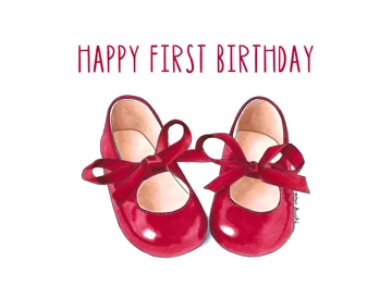 First Birthday Red Flats