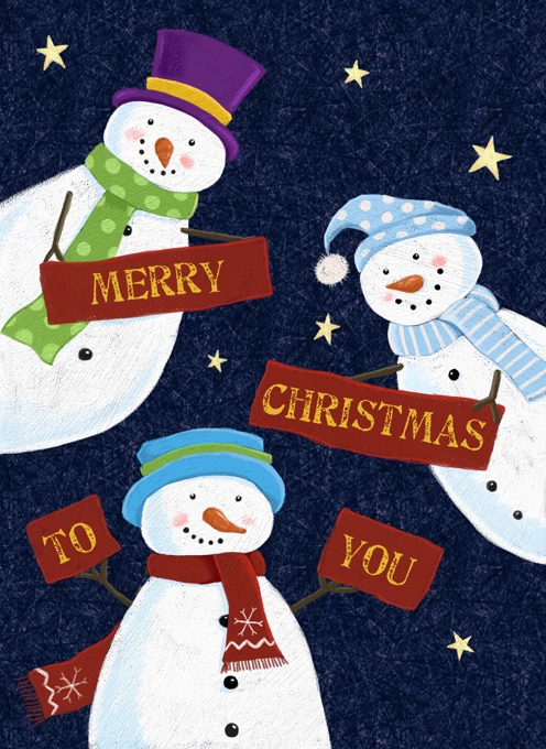 Merry Christmas to You Snowmen