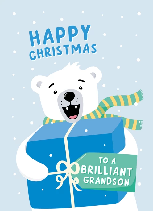 Polar Bear Christmas Card - Grandson