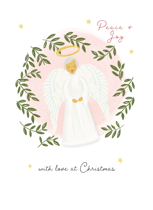 Peace and Joy Christmas Angel Card