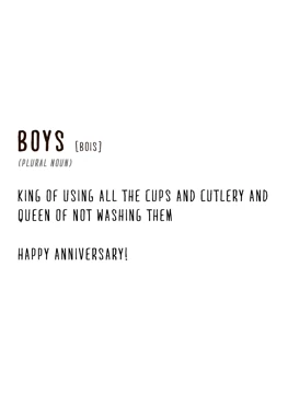Boys, Anniversary Definition