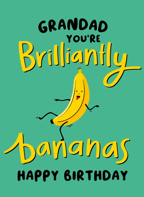 Brilliantly Bananas Grandad Birthday Card