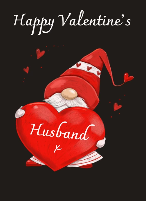 Husband Valentine's Heart Gnome