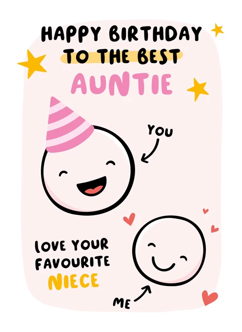 Best Auntie Birthday Card - From Niece