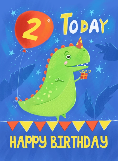 2 Today Dinosaur With Balloon