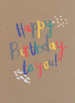 Birthday Text On Recycled Paper