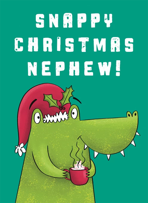 Nephew Crocodile Christmas Card