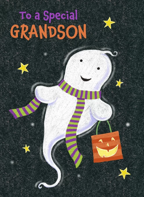 For Grandson Halloween Cute Ghost