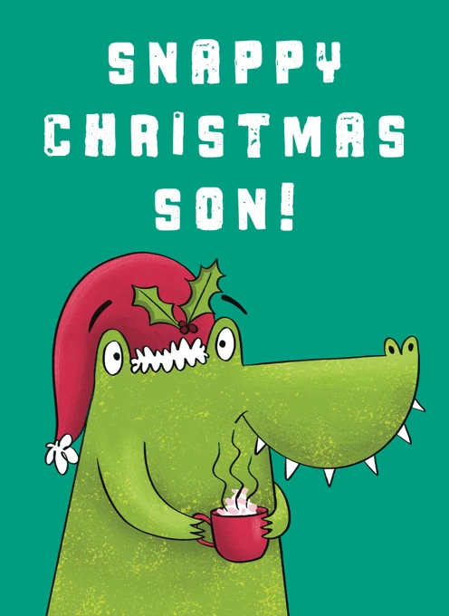 Son Crocodile Christmas Card