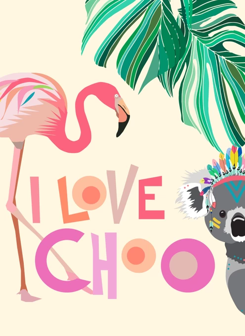 I Love Choo - Koala and Flamingo