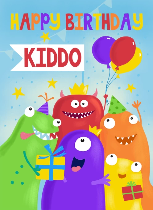 Kids Happy Birthday Monsters by Dale Simpson Design | Cardly