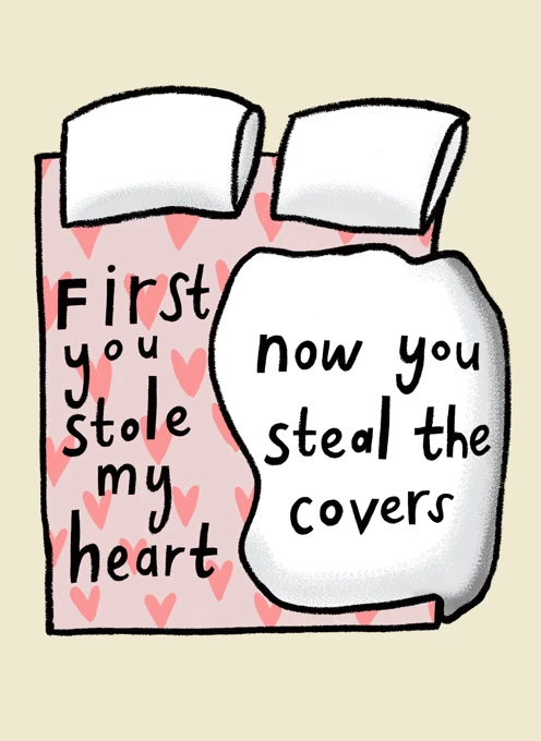 First You Stole My Heart, Now You Steal The Covers