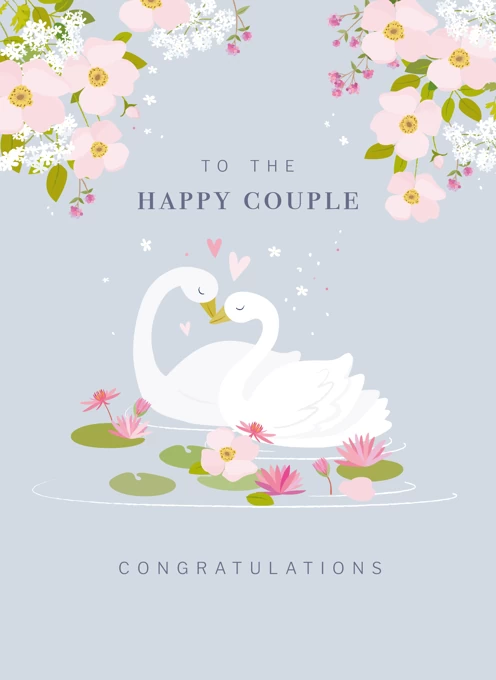 Happy Couple Wedding Swans