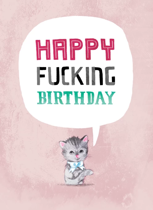 Sweary Birthday Cat