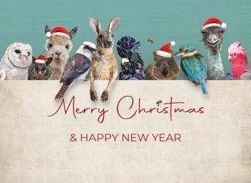 Cheeky Animals Christmas Card