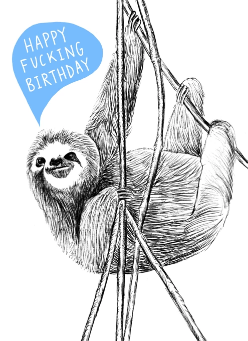 Swearing Birthday Sloth