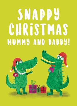 Cute Crocodile Christmas Card