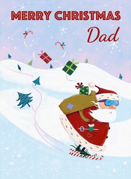 Dad Christmas Skiing Santa Claus