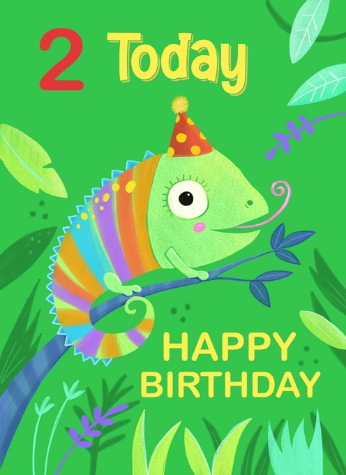 2 Today - Cute Chameleon Birthday