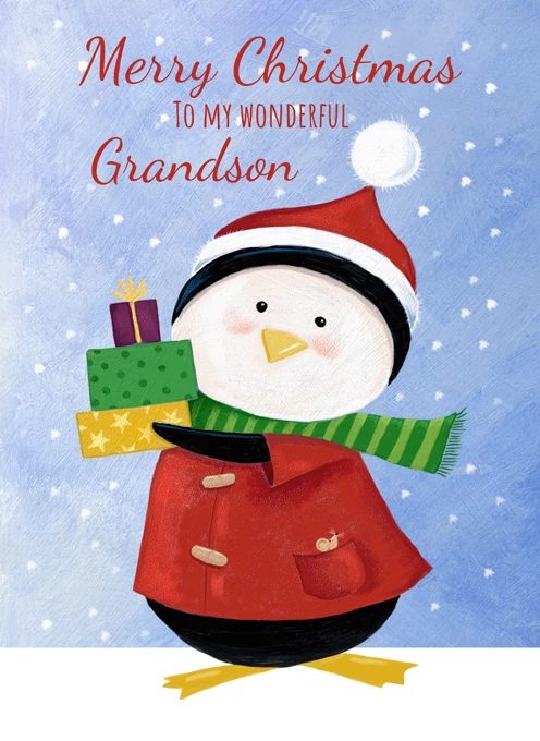 Grandson Christmas Cute Penguin