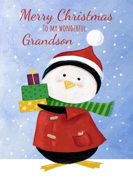 Grandson Christmas Cute Penguin