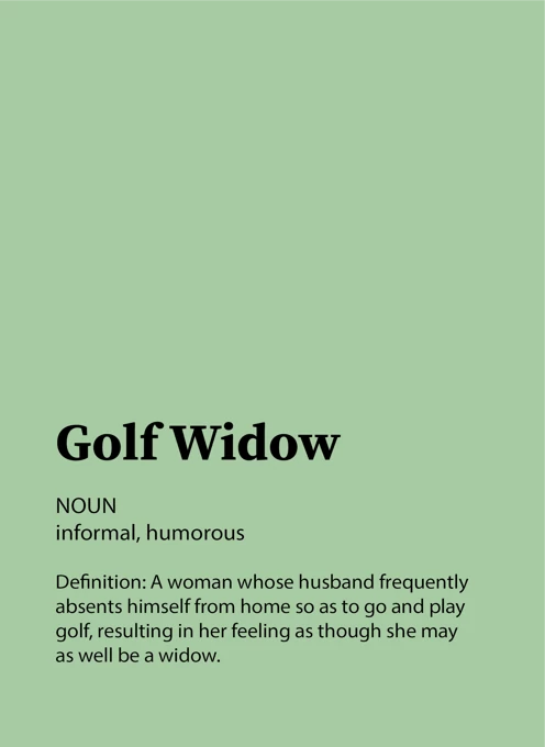 Golf Widow Birthday Card