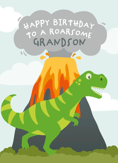 Dinosaur Birthday Card Grandson