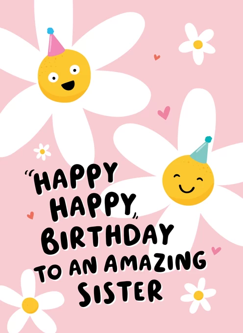 Happy Daisies Sister Birthday Card