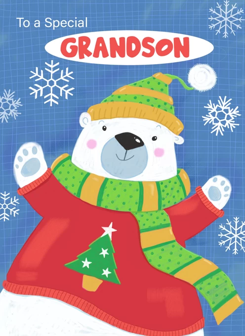 Grandson Christmas Holiday Cute Polar Bear